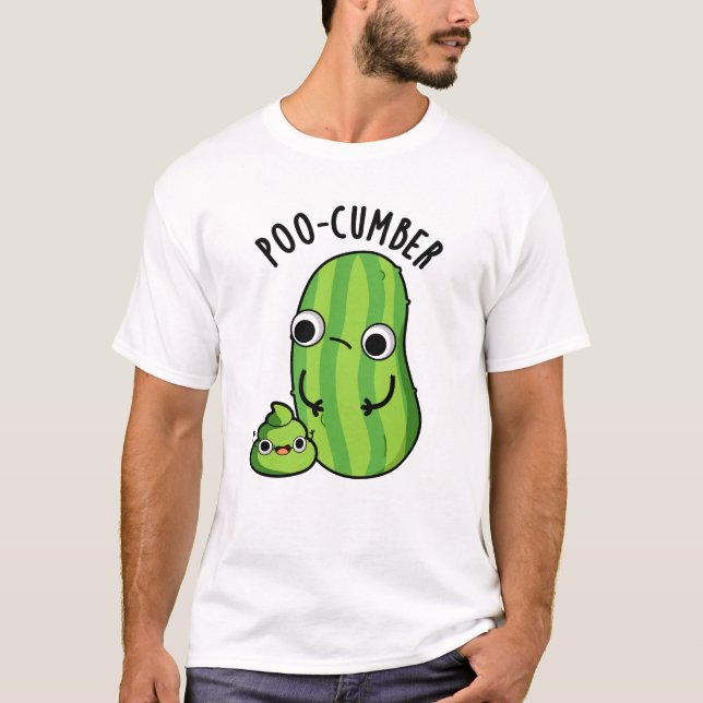 Poo cumber Funny Cucumber Pun T-Shirt (Vorderseite)