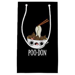 Poo-don Lustiger Udon Pun Dunkler Hintergrund Kleine Geschenktüte