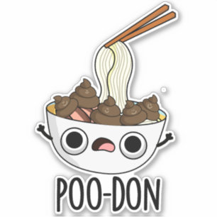 Poo-don Lustiger Udon-Wortwitz Aufkleber