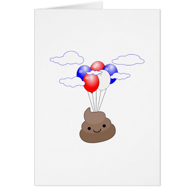 Poo Emoji fliegen mit Balloons (Vorne)