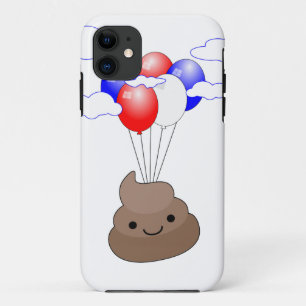 Poo Emoji fliegen mit Balloons Case-Mate iPhone Hülle