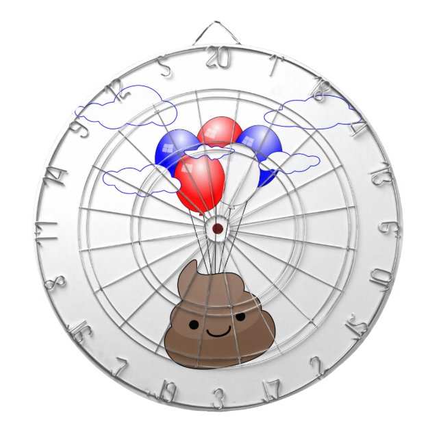 Poo Emoji fliegen mit Balloons Dartscheibe (vorne)