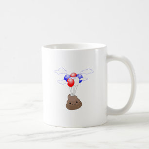 Poo Emoji fliegen mit Balloons Kaffeetasse