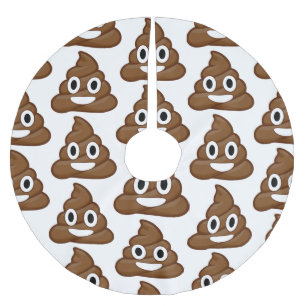 Poo-Emoji-Weihnachtsbaum-Untersetzer Polyester Weihnachtsbaumdecke