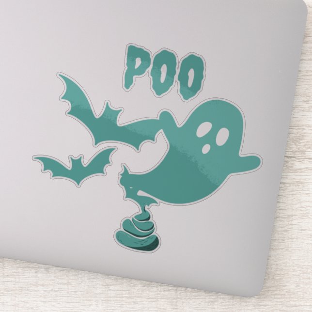 Poo Halloween Ghost Aufkleber (Detail)