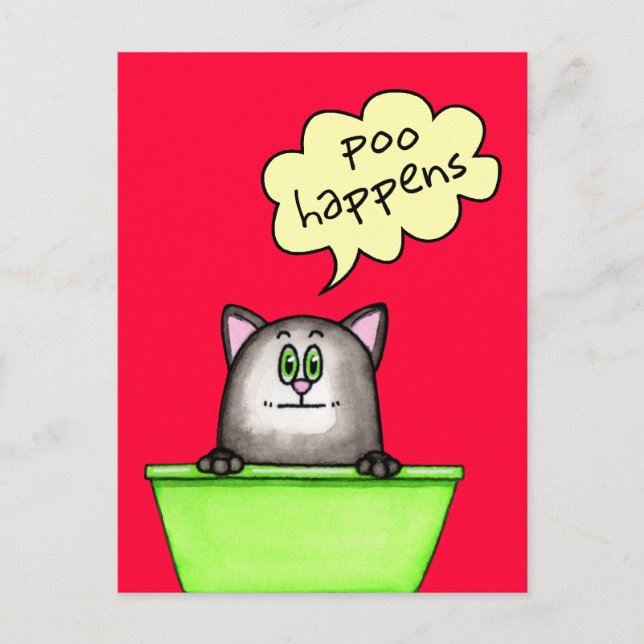 Poo Happens Postcard Postkarte (Vorderseite)
