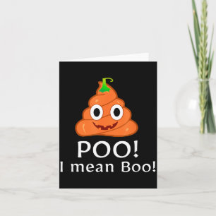 Poo Mean Boo Emoticon Lustiger Halloween-Poo-Kürbi Karte