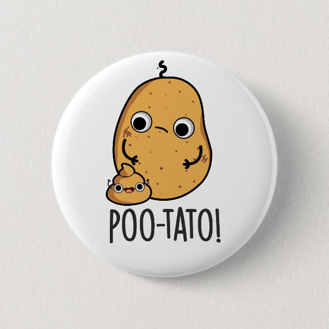 Poo-tato Funny Veggie Kack Pun Button (Vorderseite)