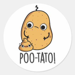 Poo-tato Lustiger Gemüse-Kotz-Wortwitz Runder Aufkleber