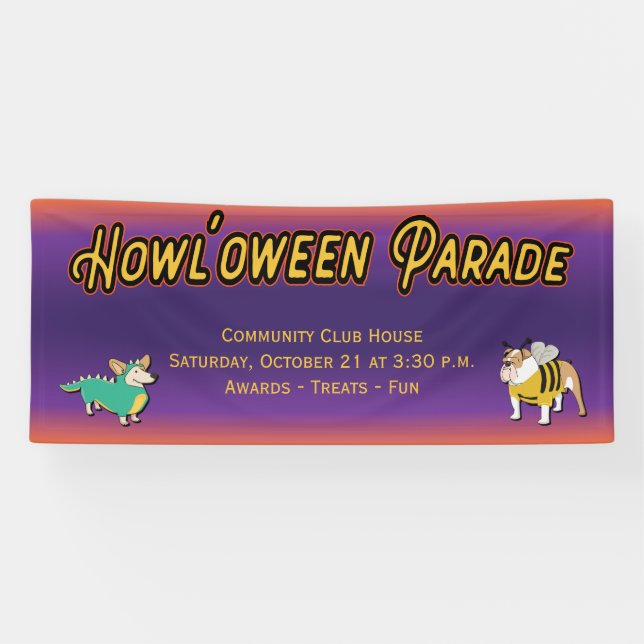 Pooch Halloween-Kostümparade für Hunde Banner (Horizontal)