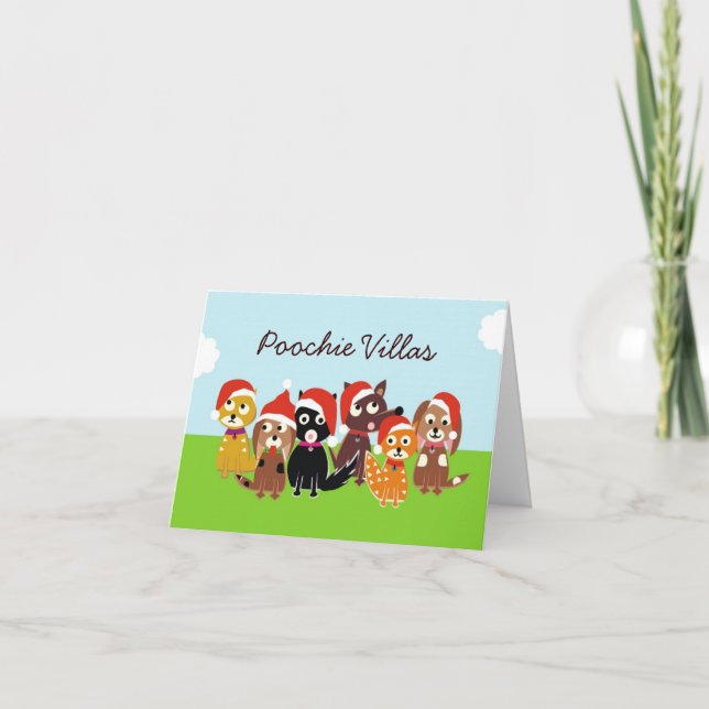 Poochie Villas Christmas Feiertagskarte (Vorderseite)