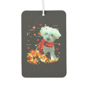Poochon Herbstschal - Hunde Herbstlaub Autolufterfrischer