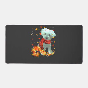 Poochon Herbstschal - Hunde Herbstlaub Schreibtischunterlage