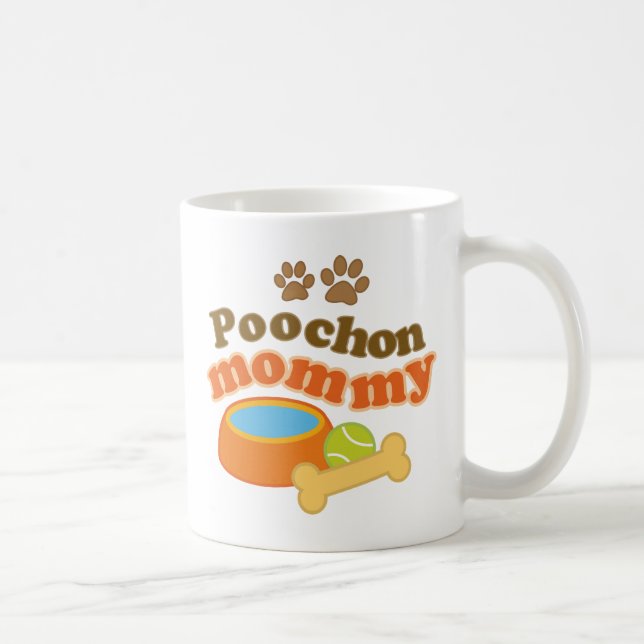 Poochon Mama-Hundezucht-Geschenk Kaffeetasse (Rechts)