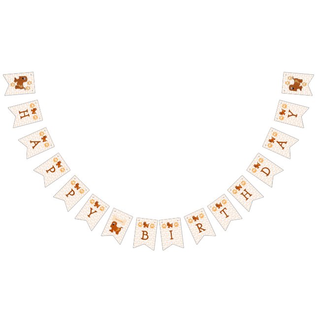 Poochtastic HAPPY BIRTHDAName Opt. auf Flag 7 Wimpelkette (Alle)