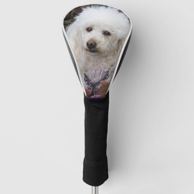 Pooddog mit Monogramm Golfkopf Golf Headcover (Vorderseite)