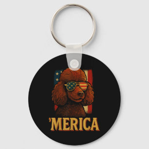 Poodle 4. Juli _ Patriotische Merica Hund unabhäng Schlüsselanhänger