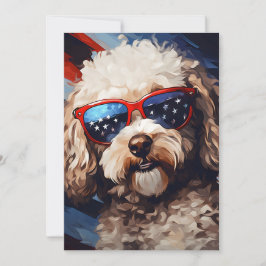 Poodle 4. Juli Unabhängigkeitstag Feiertagskarte