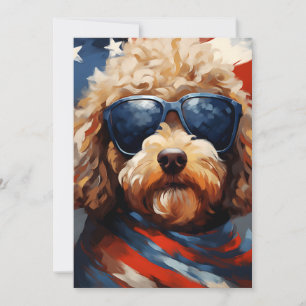 Poodle 4. Juli Unabhängigkeitstag Feiertagskarte