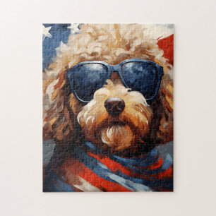 Poodle 4. Juli Unabhängigkeitstag Puzzle