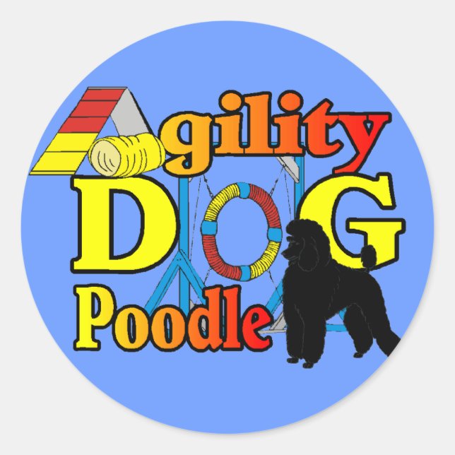 Poodle Agility Geschenke Runder Aufkleber (Vorderseite)