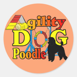 Poodle Agility Geschenke Runder Aufkleber