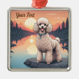 Poodle am See Ornament Aus Metall