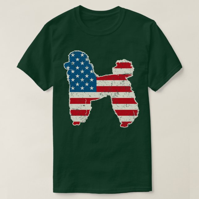Poodle American Flag 4. Juli für Men Women Boy T-Shirt (Design vorne)