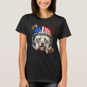 Poodle American Football Dog Lovers Flag T-Shirt