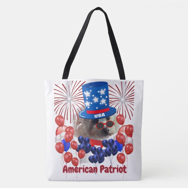 Poodle American Patriot Tote Bag (Vorderseite)