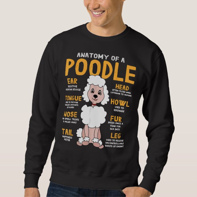 Poodle Anatomie Funny Dog Mama Vater Geschenk Sweatshirt (Vorderseite)