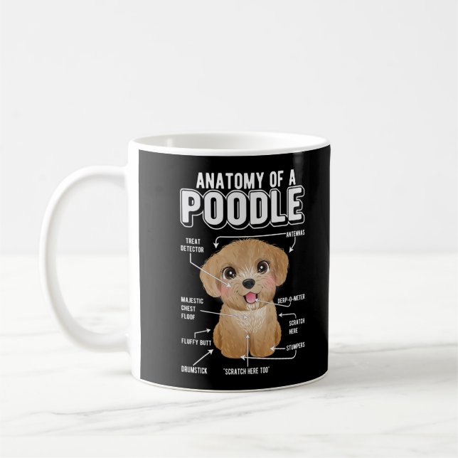 Poodle Anatomy Funny Dog Kaffeetasse (Links)