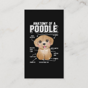 Poodle Anatomy Funny Dog Visitenkarte