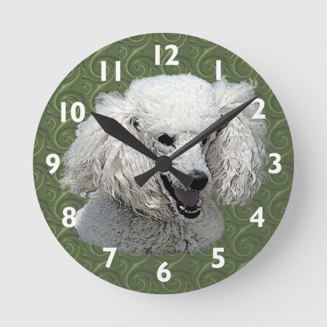 Poodle Art Wall Clock Runde Wanduhr (Vorderseite)