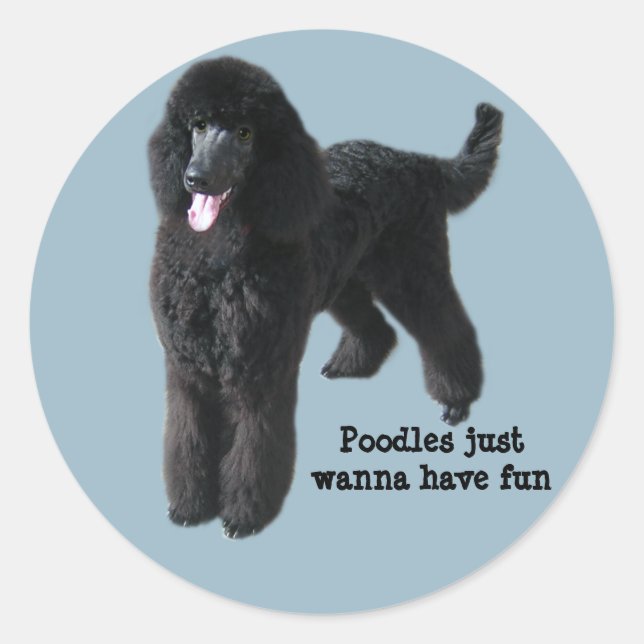 Poodle-Aufkleber Runder Aufkleber (Vorderseite)
