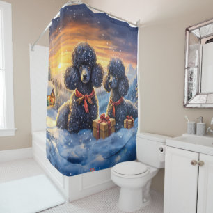 Poodle B Holiday Design von Rich AMeN Gill Duschvorhang