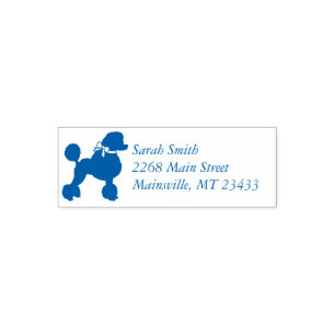 Poodle Baby Dusche Blue Permastempel
