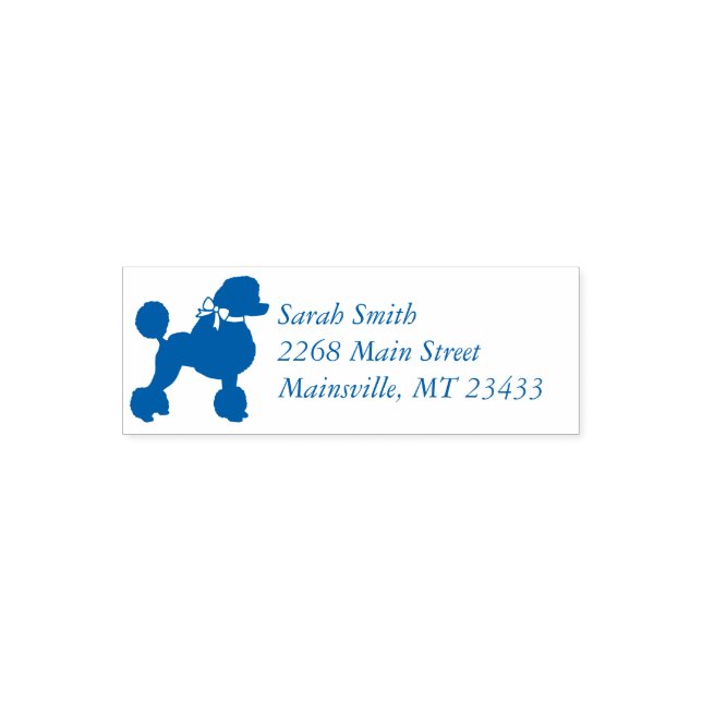 Poodle Baby Dusche Blue Permastempel (Design)