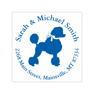 Poodle Baby Dusche Blue Permastempel