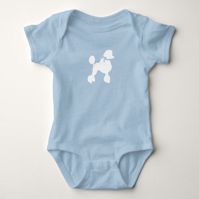 Poodle Baby Dusche Blue Strampler (Vorderseite)