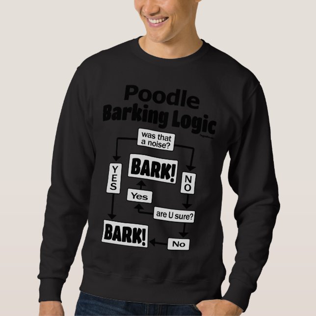 Poodle Barking Logic Sweatshirt (Vorderseite)