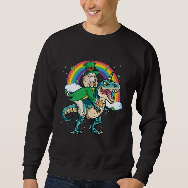 Poodle Beer Dino Rex Horn Rainbow Dog Sweatshirt (Vorderseite)