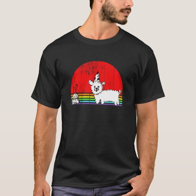 Poodle Birthday Zeichnend T-Shirt (Vorderseite)