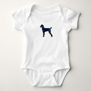 Poodle Black Watercolor-Silhouette Baby Strampler
