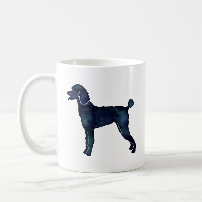 Poodle Black Watercolor-Silhouette Kaffeetasse (Links)