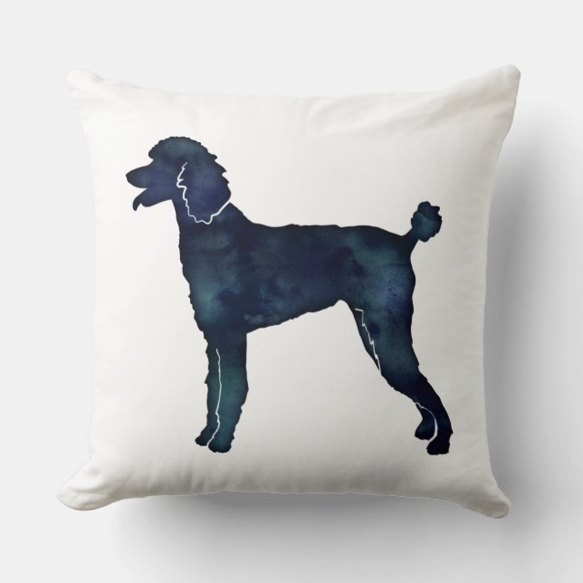 Poodle Black Watercolor-Silhouette Kissen (Vorderseite)