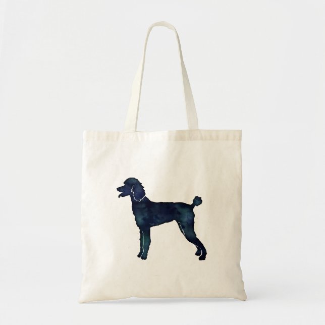 Poodle Black Watercolor-Silhouette Tragetasche (Vorne)