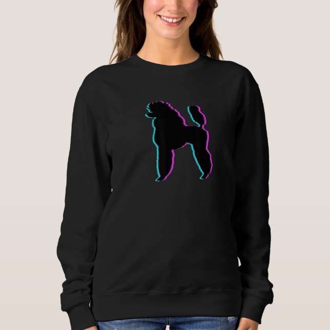 POODLE - BLUE PINK BLACK SILHOUETTE SWEATSHIRT (Vorderseite)