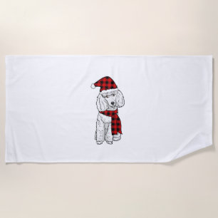 Poodle Buffalo Kariert Poodles Dog Lover Christmas Strandtuch