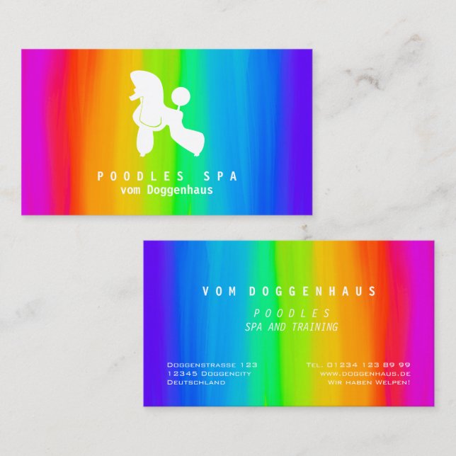 Poodle Business Card Visitenkarte (Vorne/Hinten)